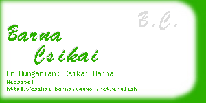 barna csikai business card